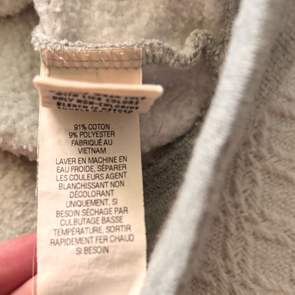 L. L. Bean Light Gray Zip Up Sweatshirt Kangaroo Pocket Cozy Fall Fireside - Picture 6 of 8